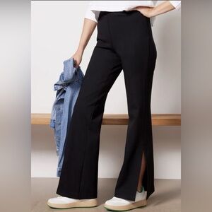 SPANX Womens 1X Black Kick Slit Flare Pants Plus Size Athleisure Business Casual